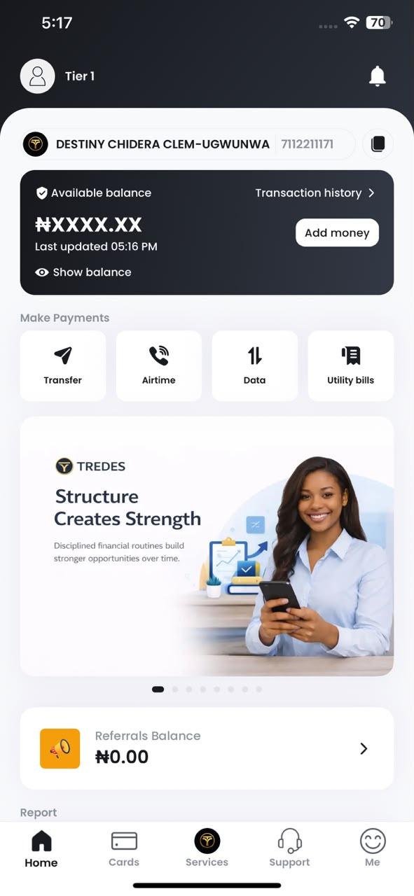 TREDES app in light mode